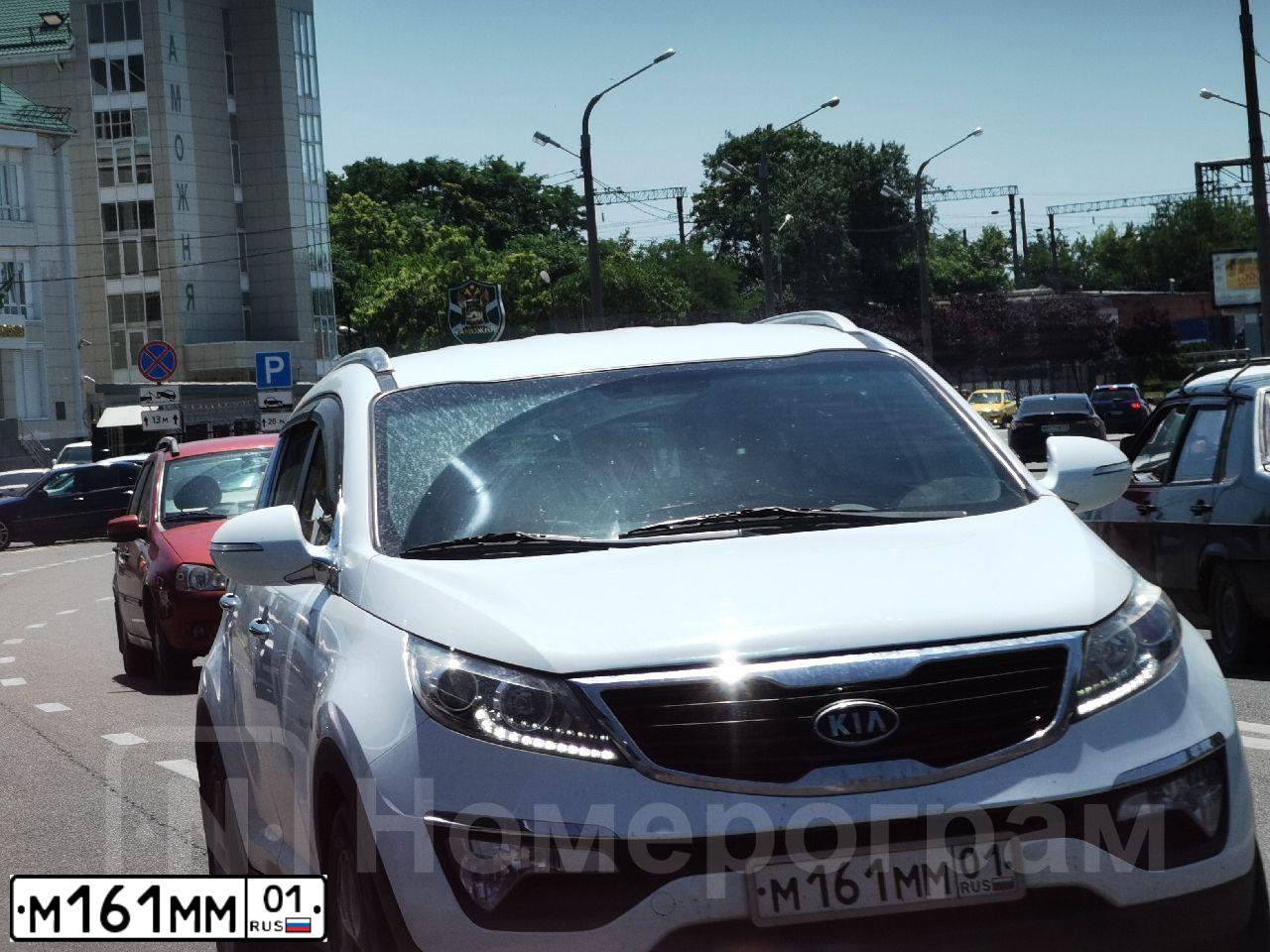 Фото автомобиля KIA SPORTAGE, 2011 — госномер М161ММ01. Цвет: Белый