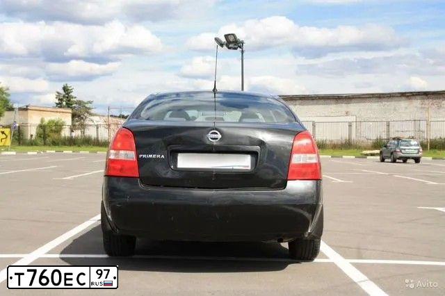 Фото автомобиля NISSAN PRIMERA, 2005 — госномер Е760УС97. Цвет: ЧЕРНЫЙ