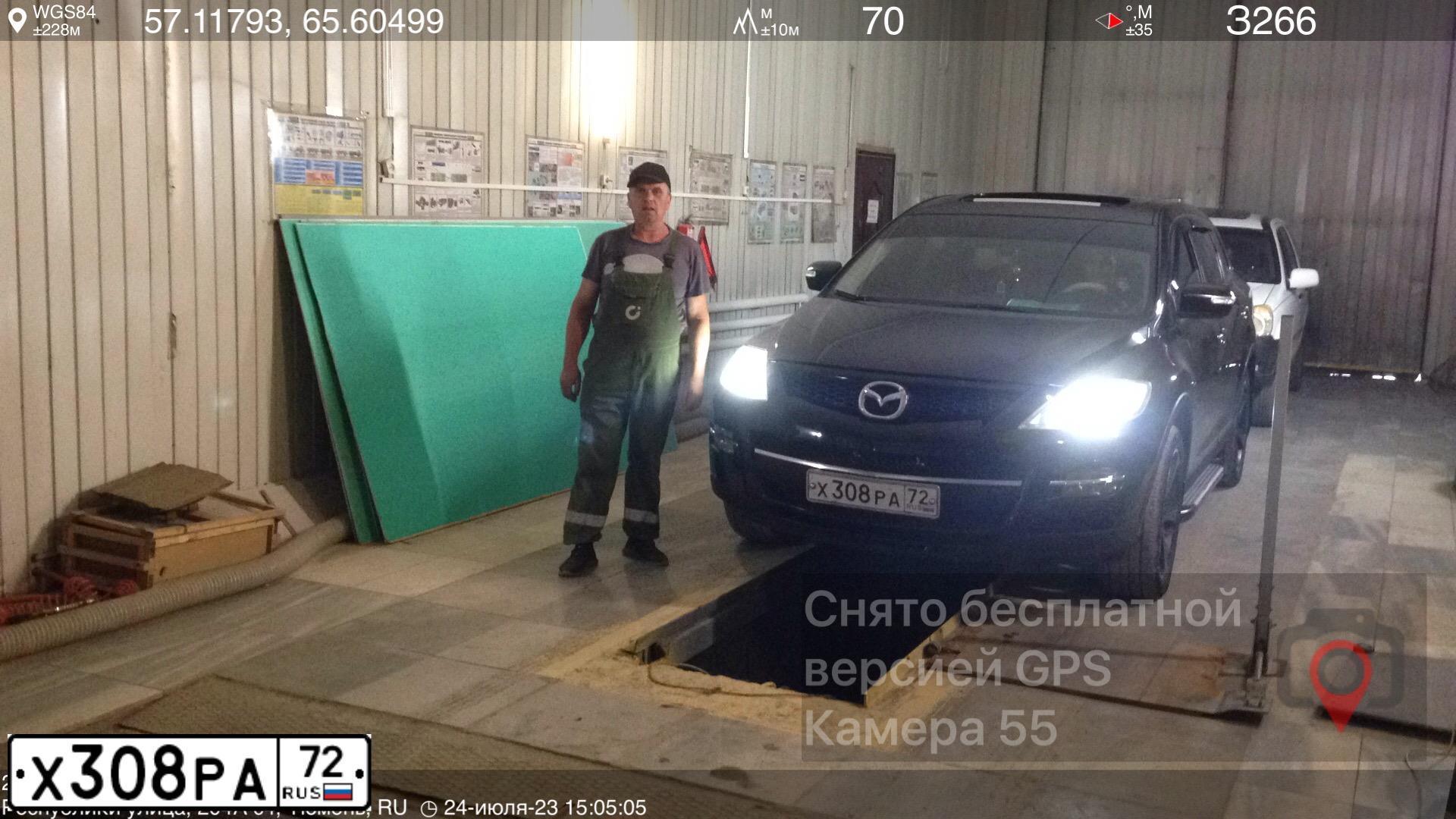 Фото автомобиля MAZDA CX-9, 2008 — госномер Х308РА72. Цвет: ЧЕРНЫЙ