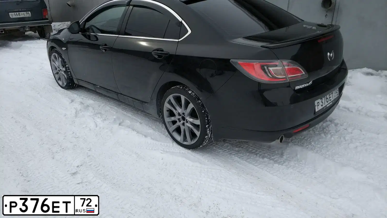 Фото автомобиля MAZDA A 6, 2008 — госномер С376ЕТ72. Цвет: ЧЕРНЫЙ