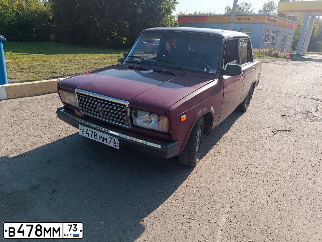 Фото автомобиля LADA 2107, 2003 — госномер В478ММ73. Цвет: КРАСНЫЙ ТЕМНЫЙ