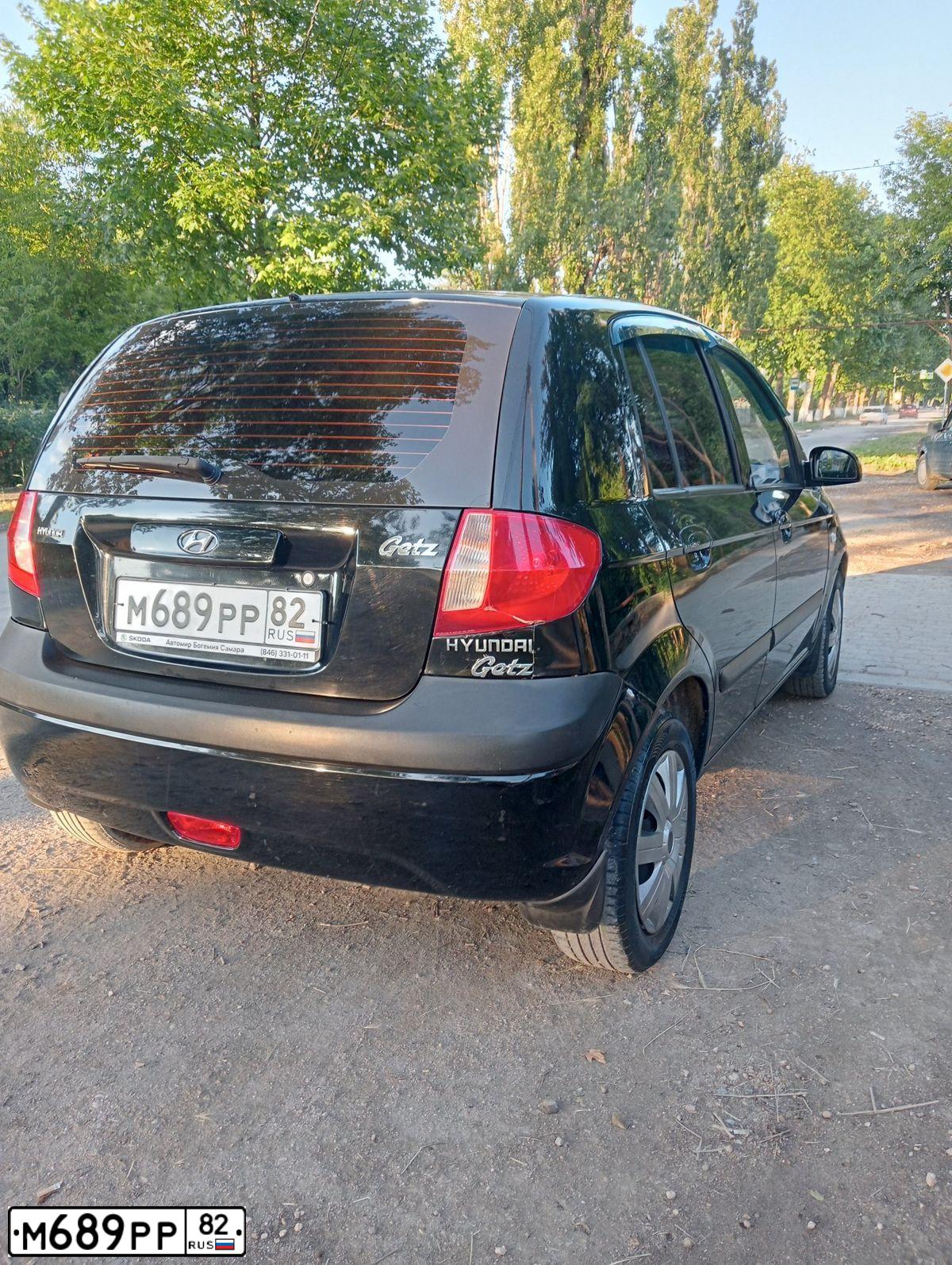 Фото автомобиля HYUNDAI GETZ, 2006 — госномер М689РР82. Цвет: ЧЕРНЫЙ