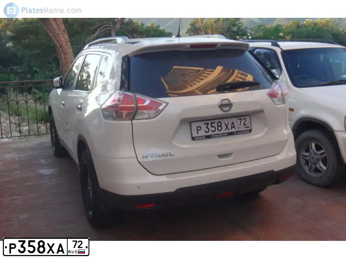 Фото автомобиля NISSAN X-TRAIL, 2015 — госномер Р358ХА72. Цвет: БЕЛЫЙ