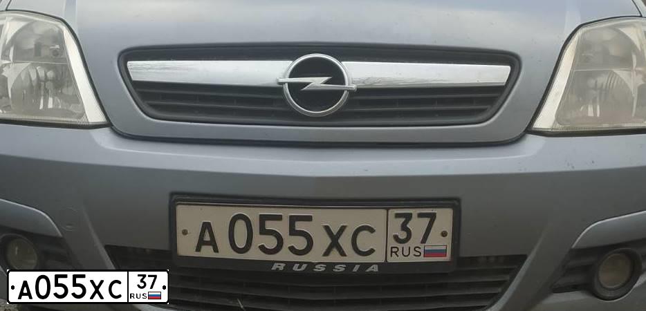 Фото автомобиля OPEL MERIVA, 2008 — госномер А055ХС37. Цвет: Серый