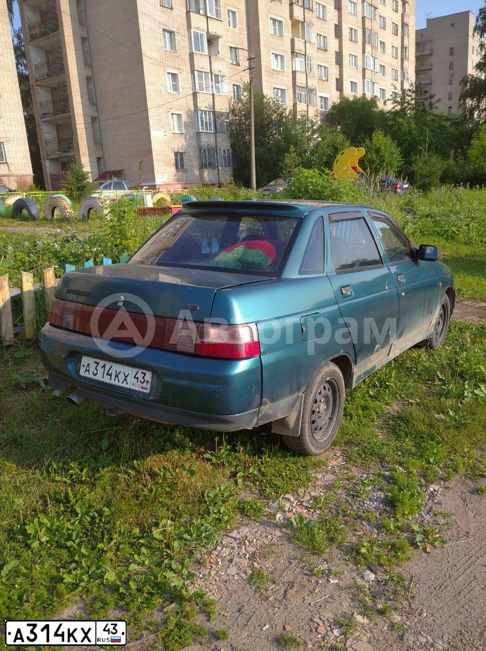 Фото автомобиля LADA 2110, 1998 — госномер А314КХ43. Цвет: СЕРЕБРИСТО-ЗЕЛЕНЫЙ