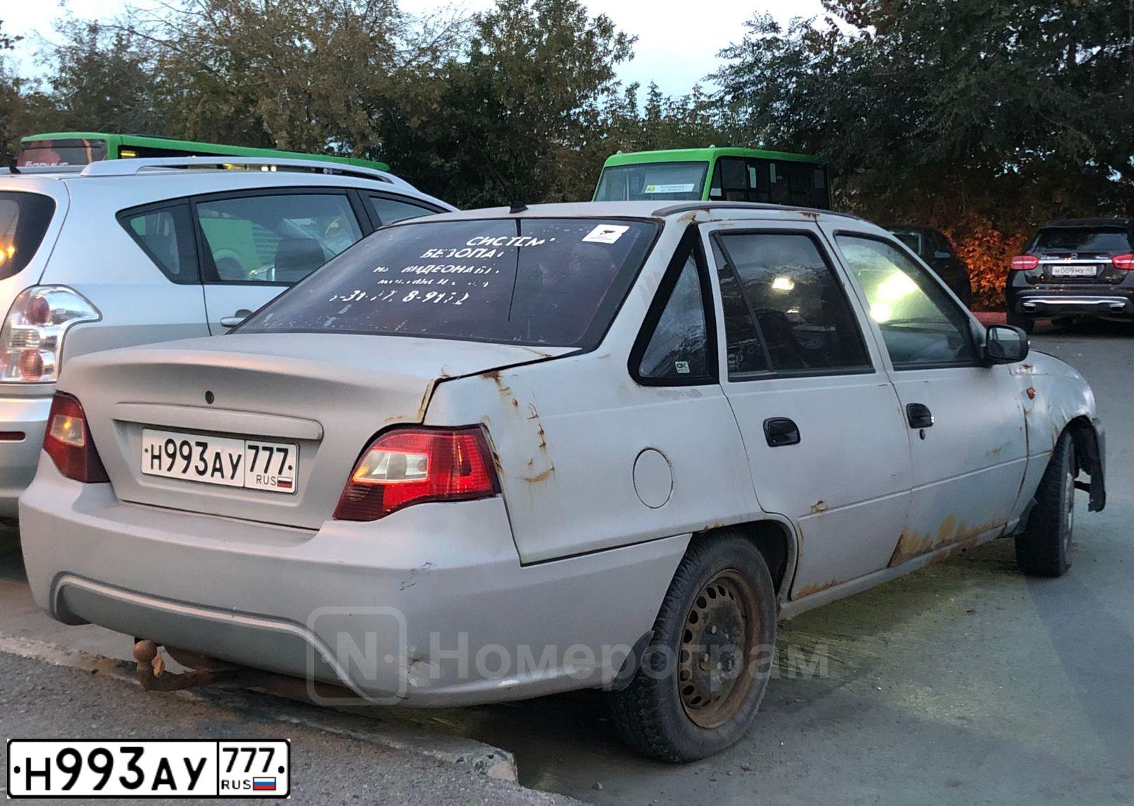 Фото автомобиля DAEWOO NEXIA, 2010 — госномер Н993АУ777. Цвет: СЕРЕБРИСТЫЙ