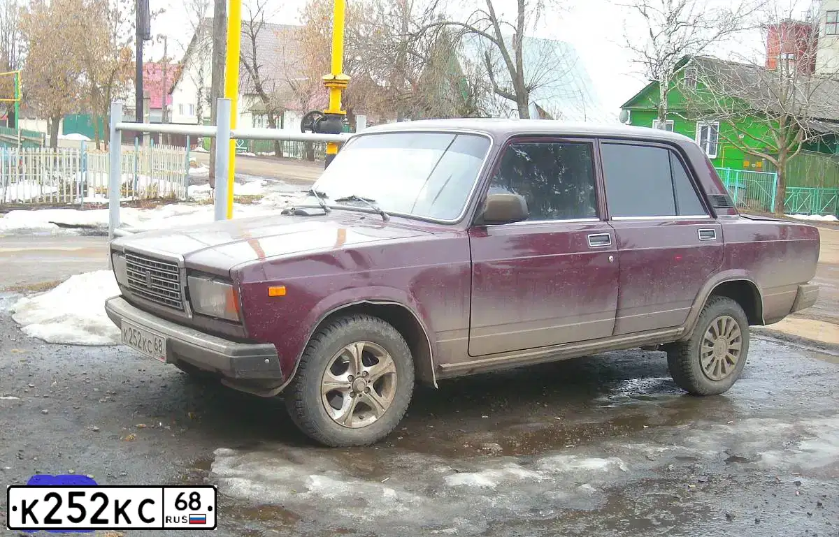 Фото автомобиля LADA 2107, 2006 — госномер К252КС68. Цвет: ТЕМНО-ВИШНЕВЫЙ
