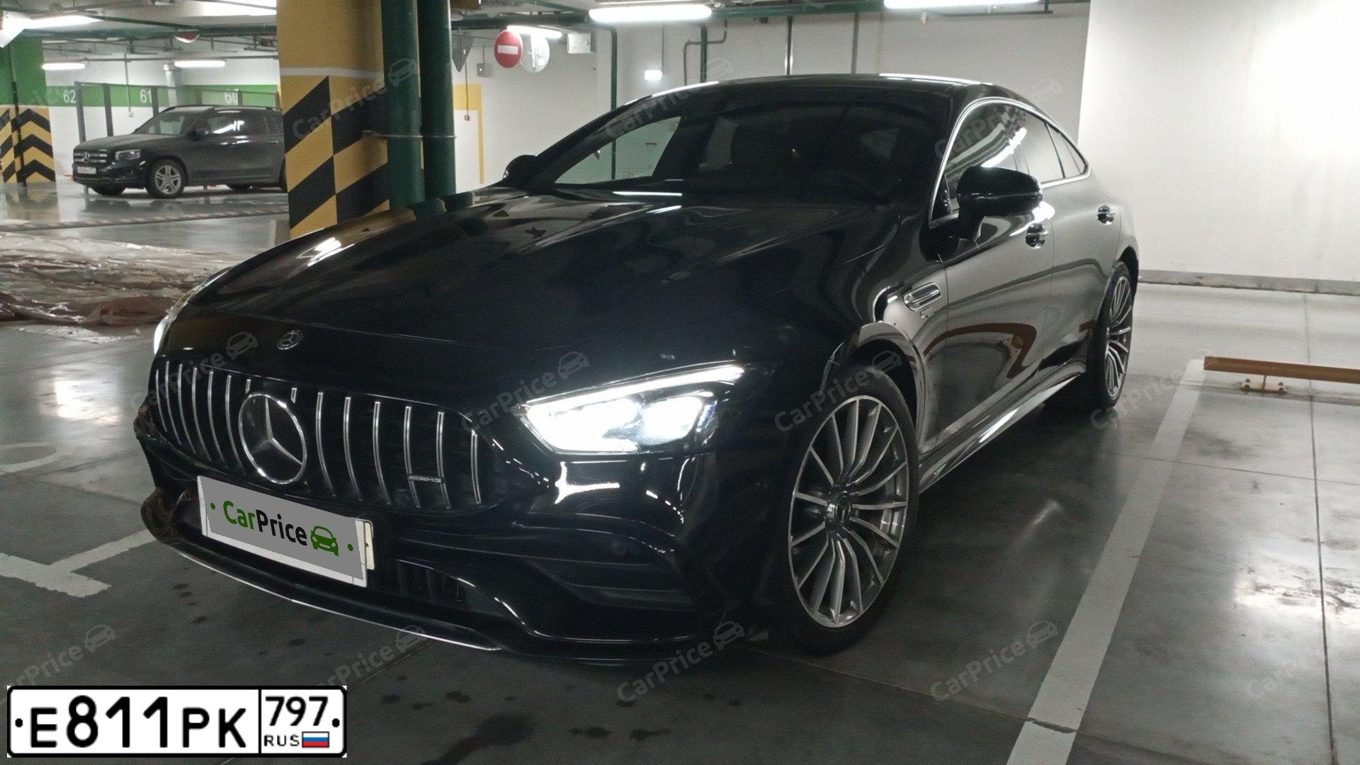 Фото автомобиля MERCEDES - BENZ GT43 AMG, 2019 — госномер Е811РК797. Цвет: ЧЕРНЫЙ