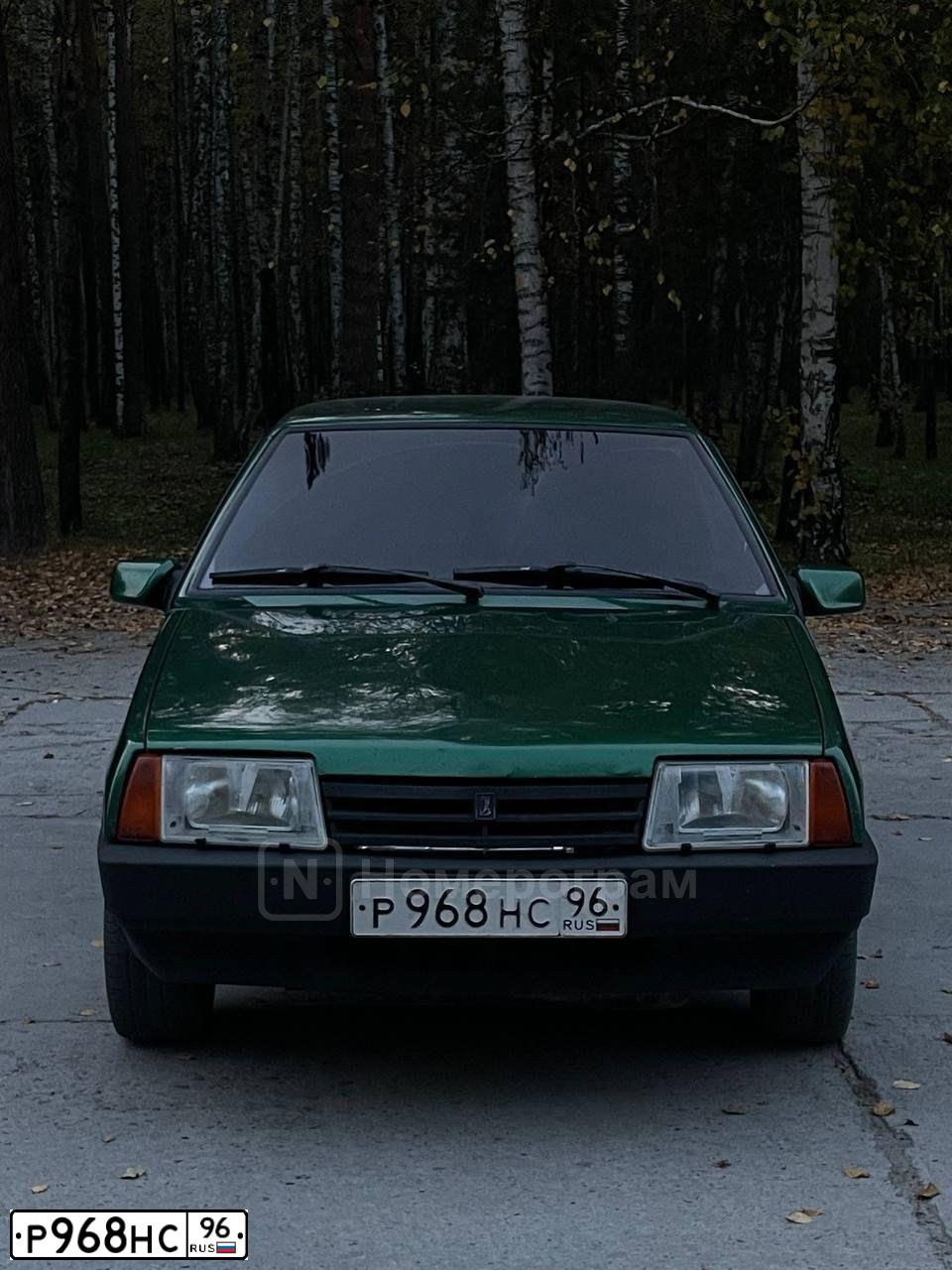 Фото автомобиля LADA 2109 SAMARA, 2000 — госномер Р968НС96. Цвет: ЗЕЛЕНЫЙ