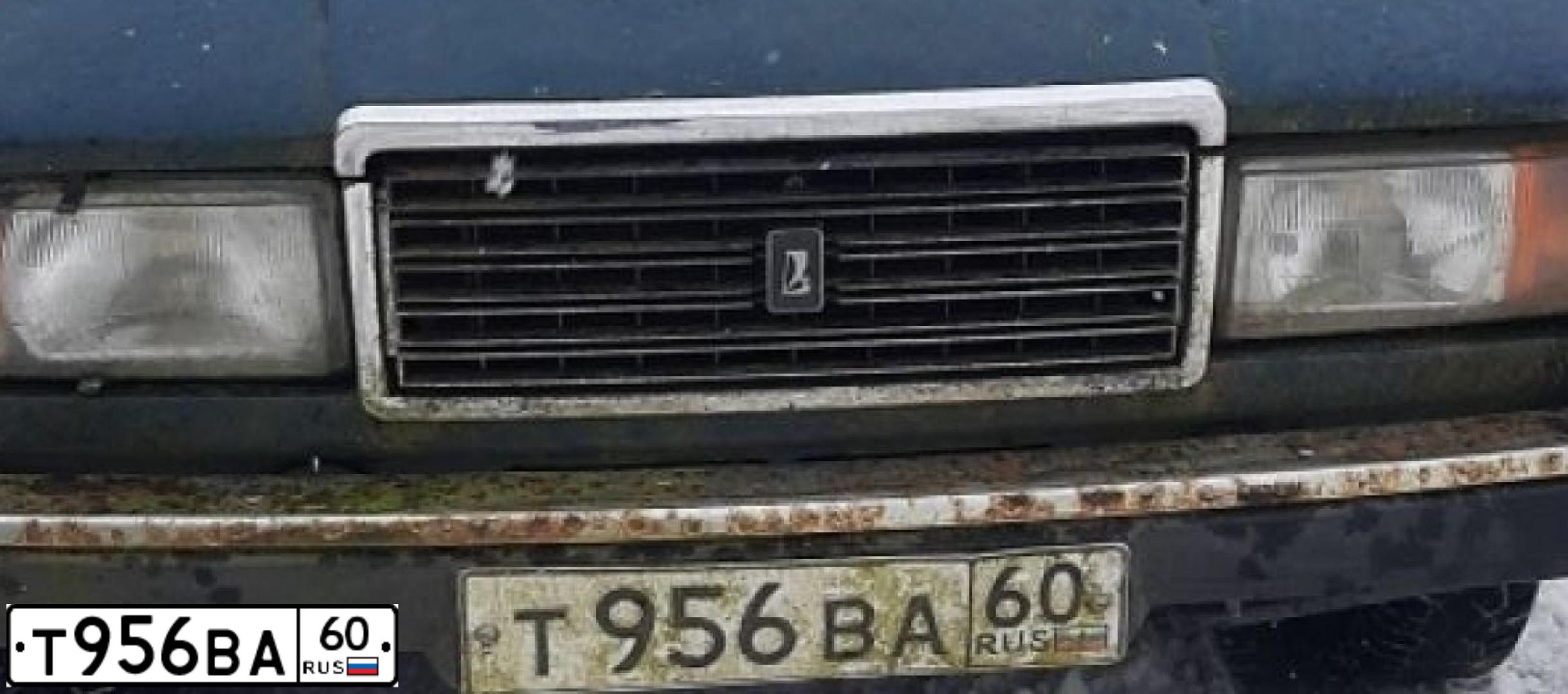 Фото автомобиля LADA 2107, 1999 — госномер Т956ВА60. Цвет: сине-зеленый
