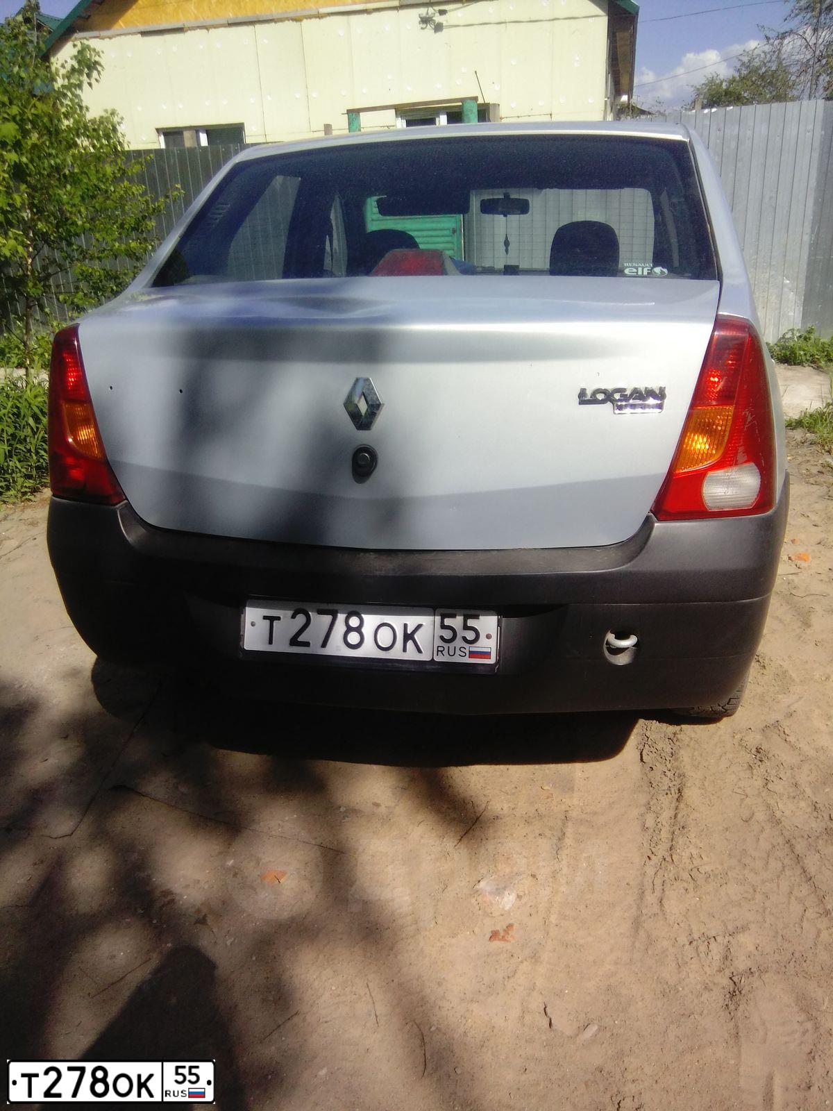 Фото автомобиля RENAULT LOGAN, 2008 — госномер О732АТ55. Цвет: Серый