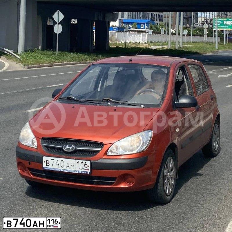 Фото автомобиля HYUNDAI GETZ, 2009 — госномер В740АН116. Цвет: КРАСНЫЙ