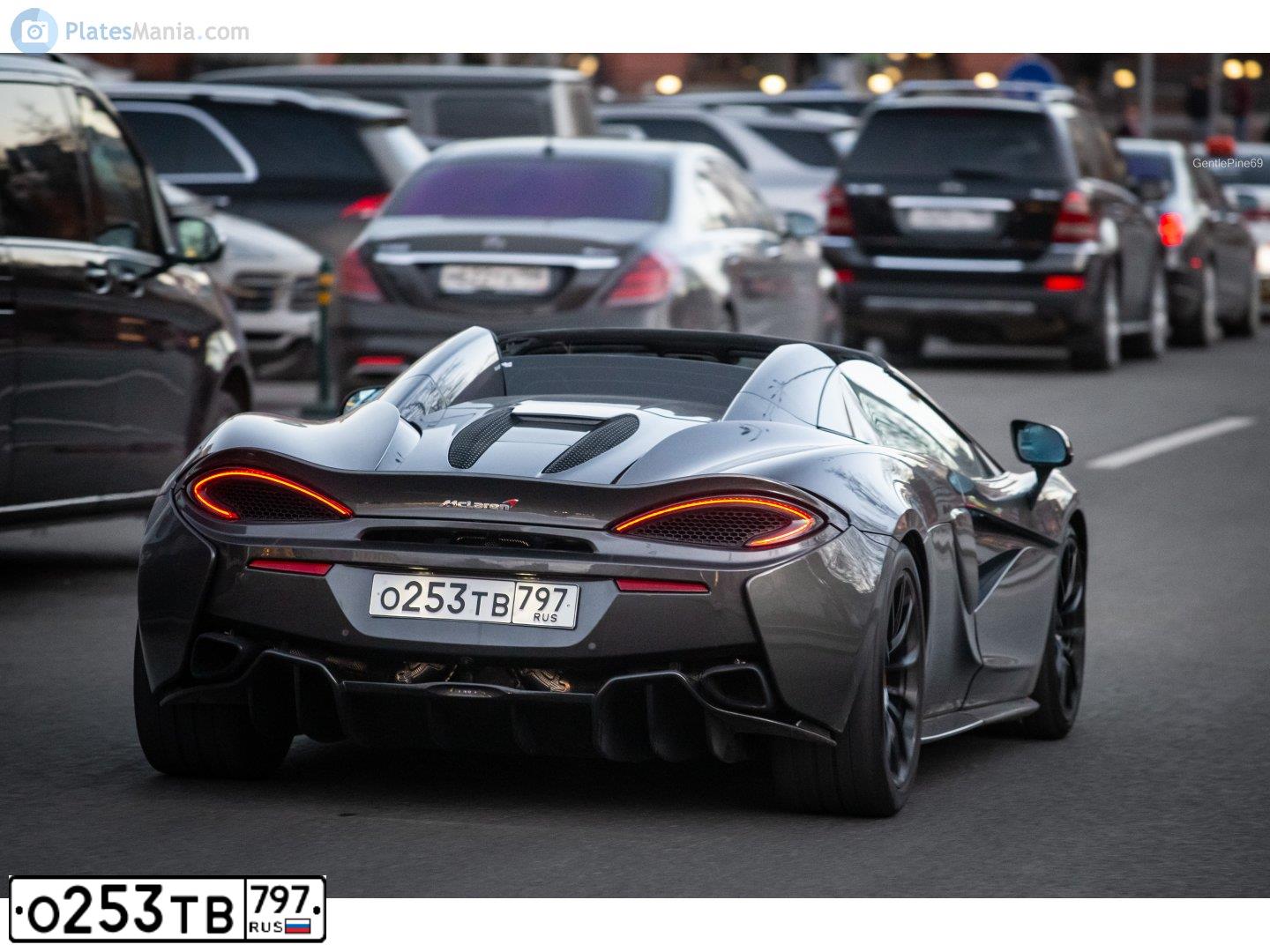 Фото автомобиля MCLAREN БЕЗ МОДЕЛИ 570S, 2017 — госномер О253ТВ797. Цвет: СЕРЫЙ