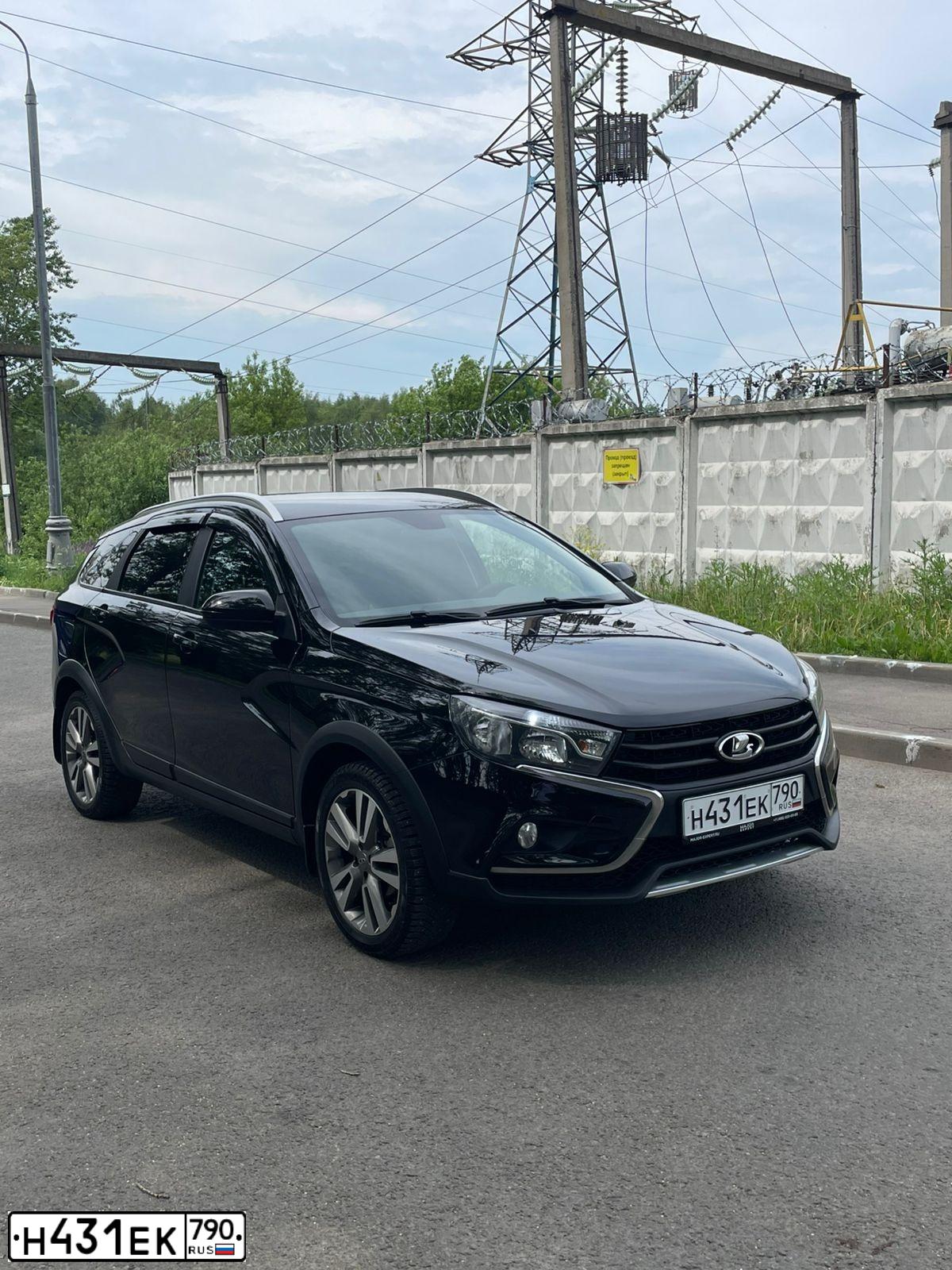 Фото автомобиля LADA VESTA, 2020 — госномер Н431ЕК790. Цвет: черный