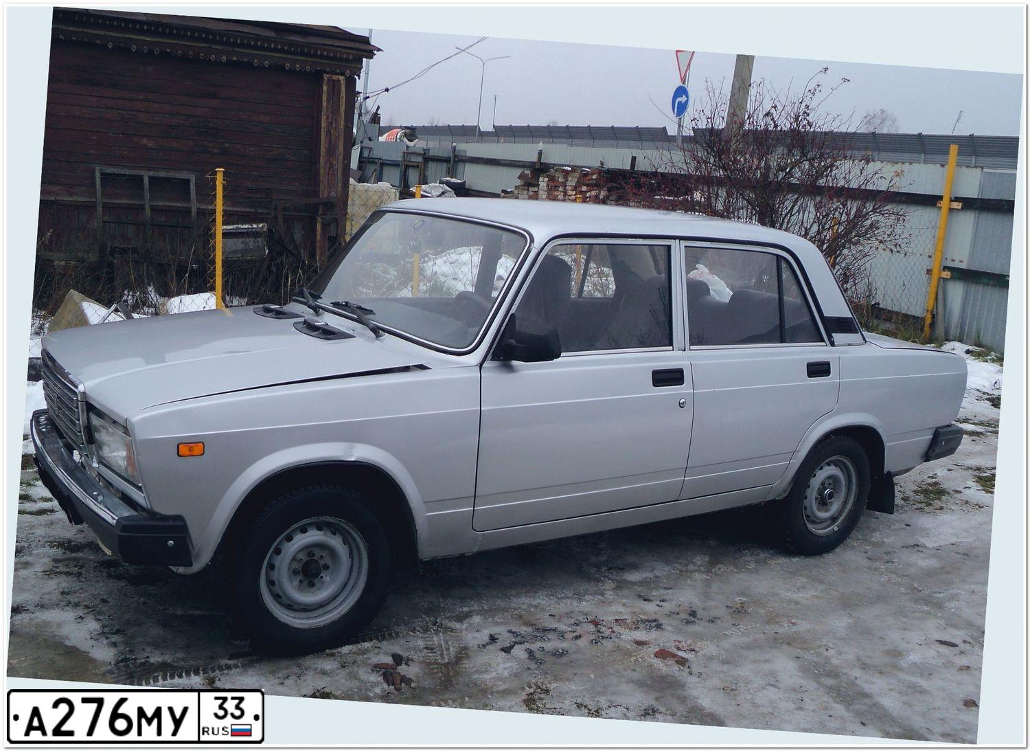 Фото автомобиля LADA 2107 LADA, 2010 — госномер А276МУ33. Цвет: СВЕТЛО-СЕРЕБРИСТЫЙ МЕТАЛЛ