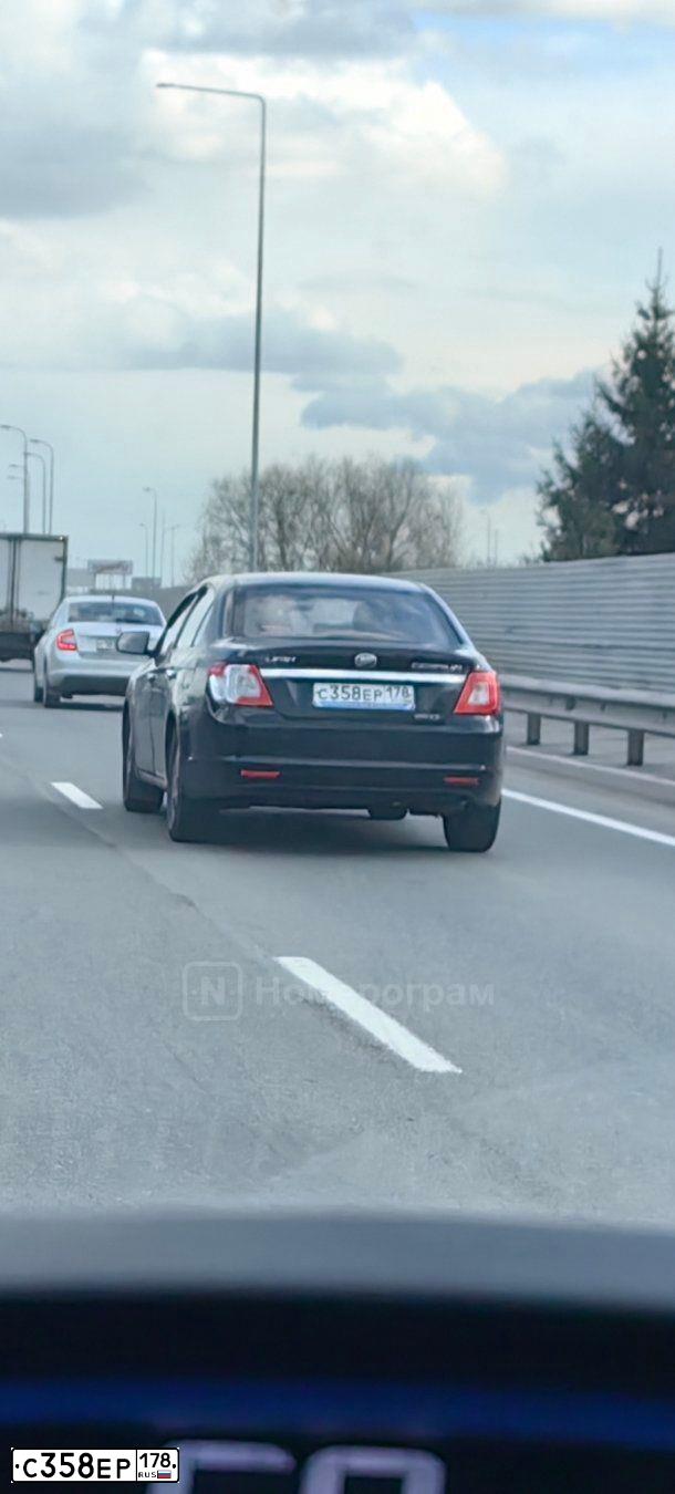Фото автомобиля LIFAN CEBRIUM, 2014 — госномер С358ЕР178. Цвет: ЧЕРНЫЙ