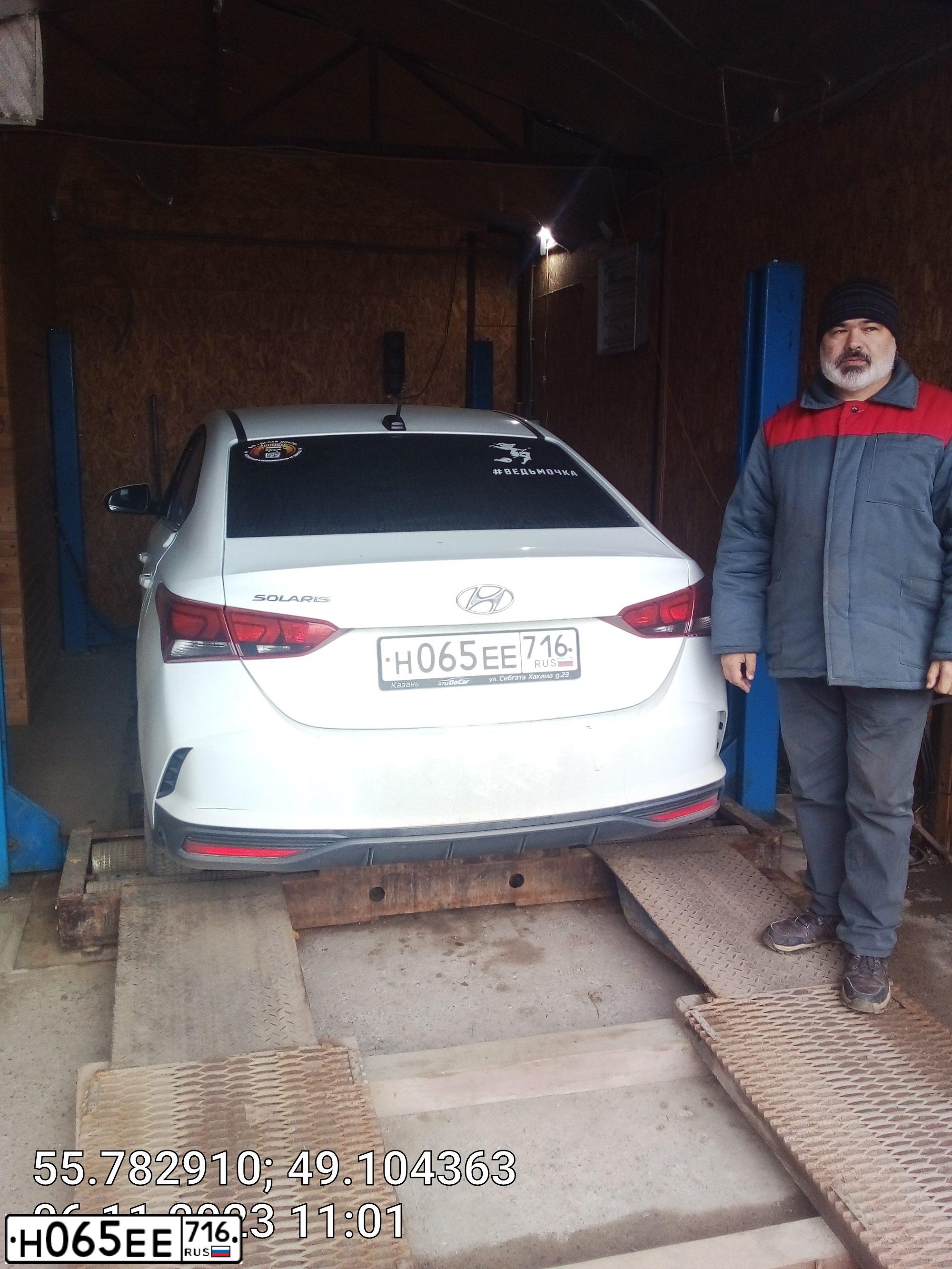Фото автомобиля HYUNDAI SOLARIS, 2020 — госномер Н065ЕЕ716. Цвет: Белый