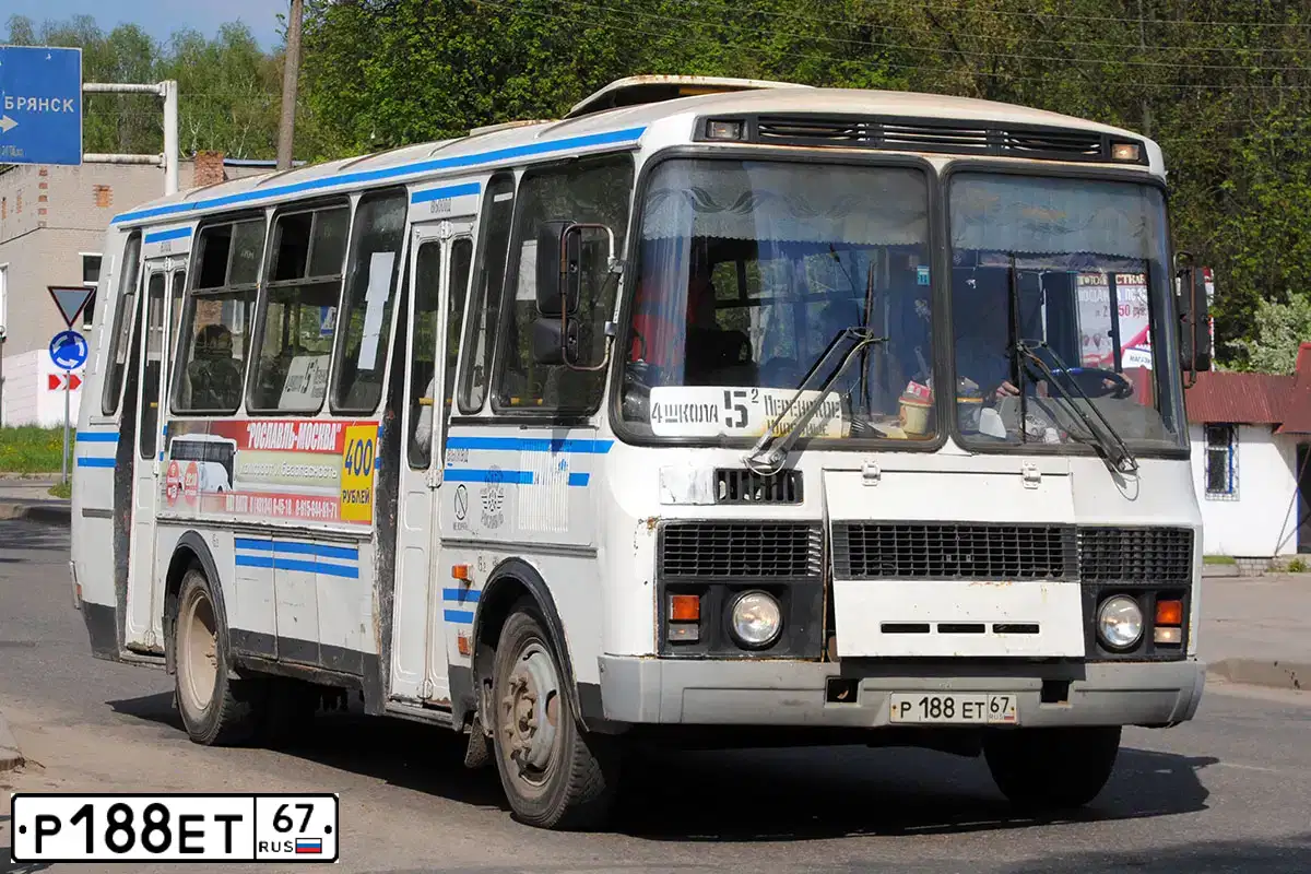 Фото автомобиля PAZ Z 4234, 2007 — госномер Р188ЕТ67. Цвет: Синий (БЕЛО-СИНИЙ)