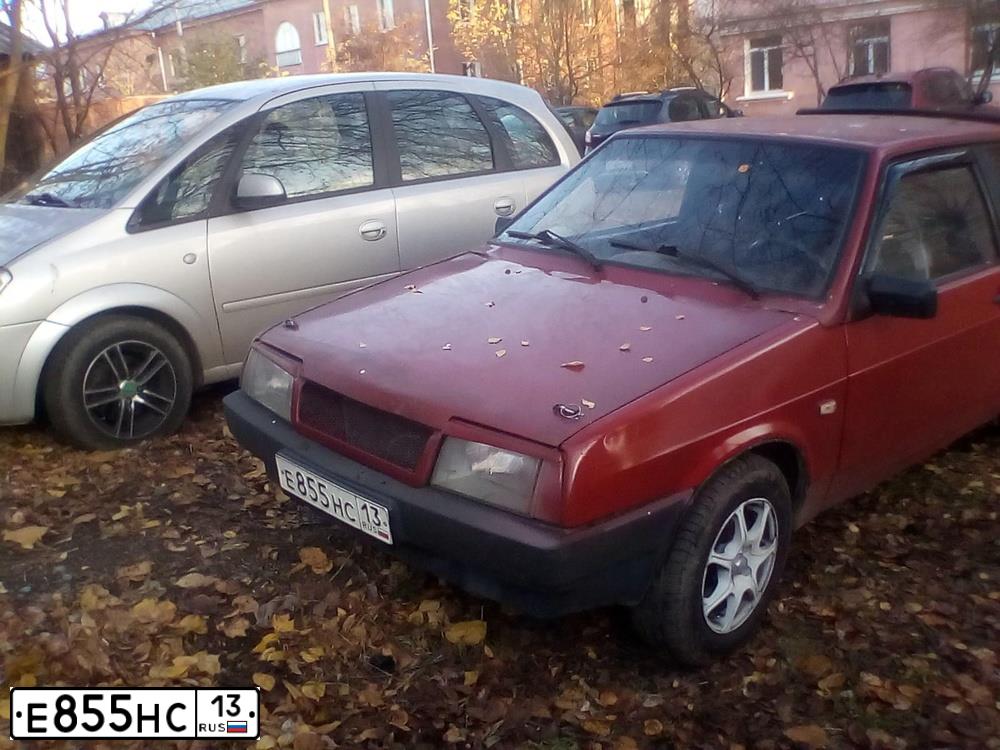 Фото автомобиля VAZ ВАЗ2108, 1992 — госномер Е855НС13. Цвет: КРАСНЫЙ
