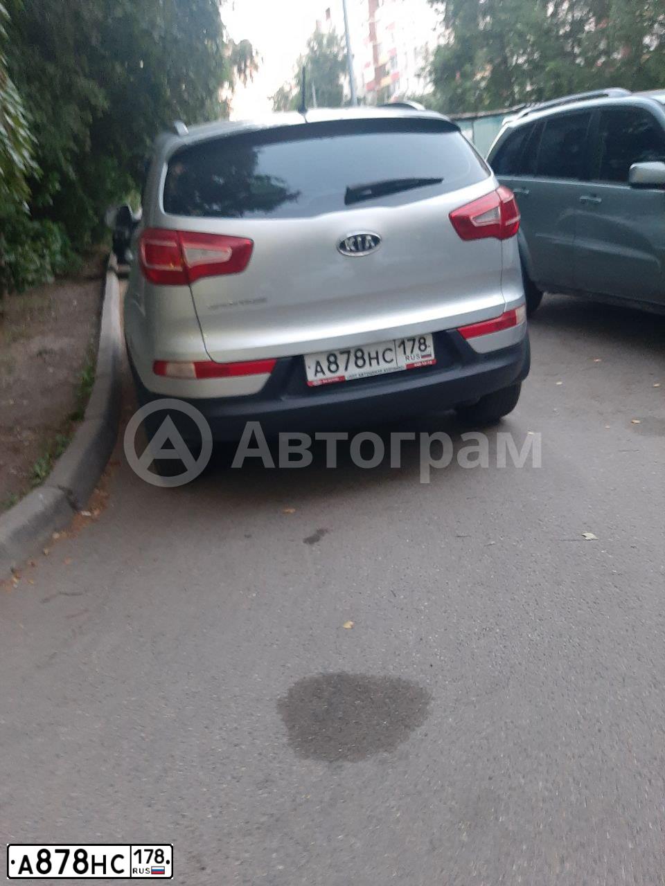 Фото автомобиля KIA SPORTAGE, 2010 — госномер А878НС178. Цвет: ПЕРЛАМУТРОВО-СЕРЕБРИСТЫЙ
