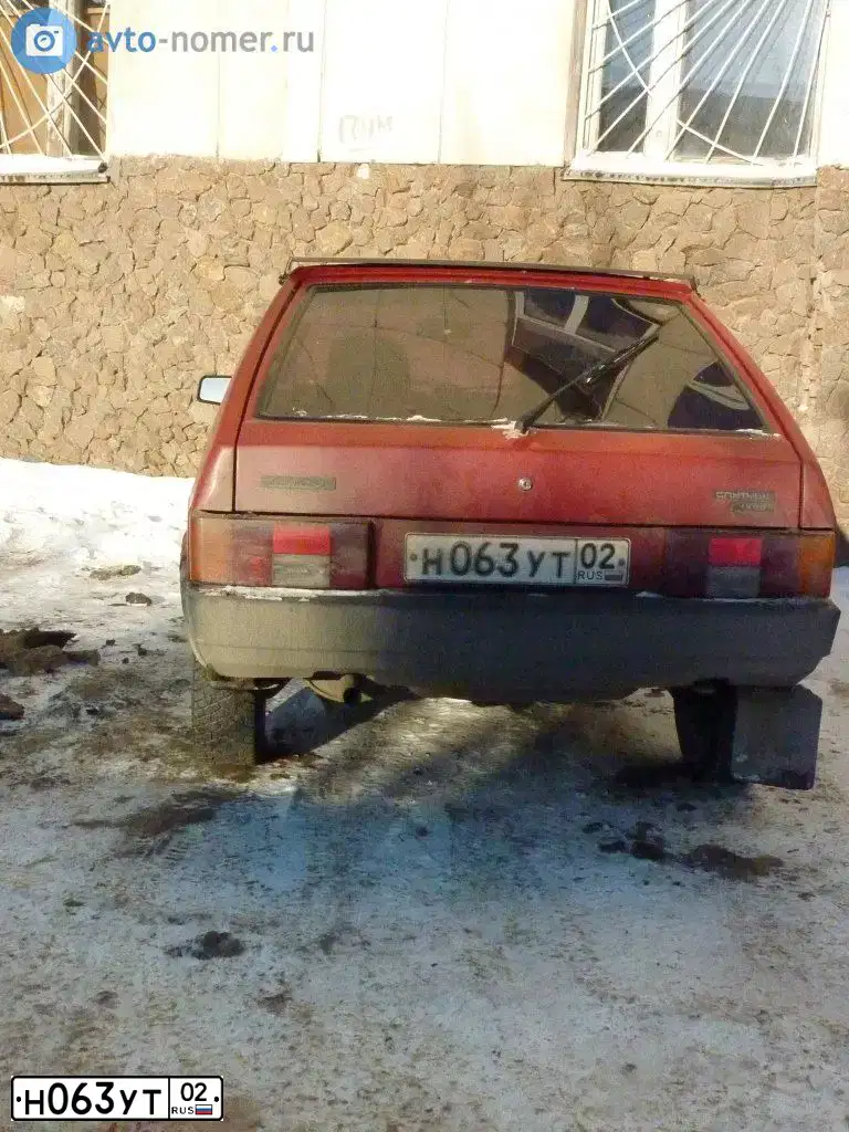 Фото автомобиля LADA 2108 SAMARA, 1996 — госномер Н063УТ02. Цвет: ВИШНЕВЫЙ