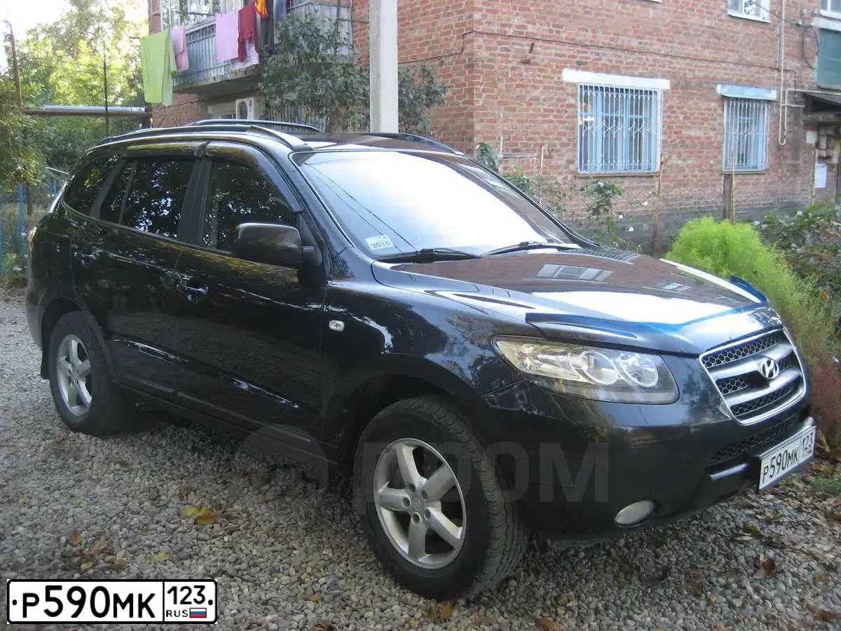 Фото автомобиля HYUNDAI SANTA FE, 2006 — госномер Р590МК123. Цвет: ЧЕРНЫЙ