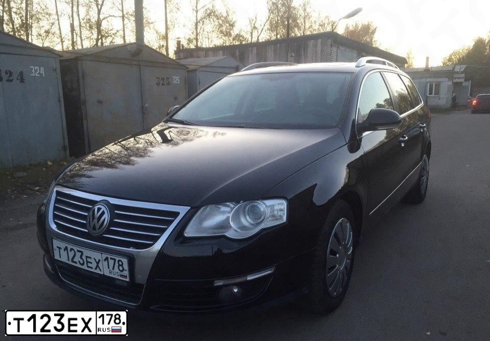 Фото автомобиля VOLKSWAGEN PASSAT, 2007 — госномер Т123ЕХ178. Цвет: ЧЕРНЫЙ
