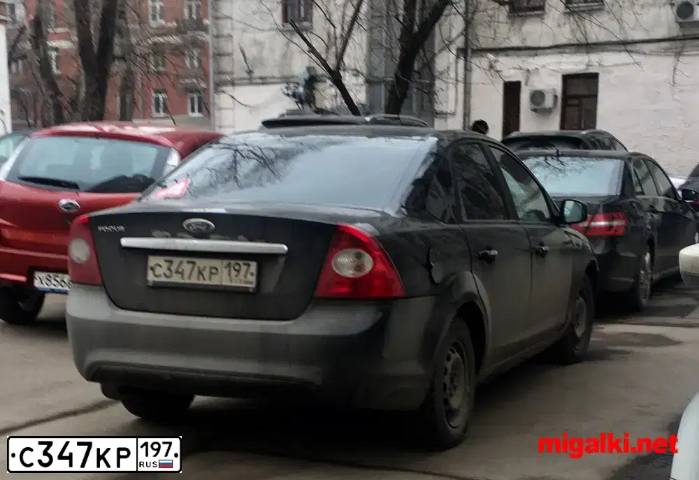 Фото автомобиля FORD FOCUS, 2009 — госномер С347КР197. Цвет: ЧЕРНЫЙ