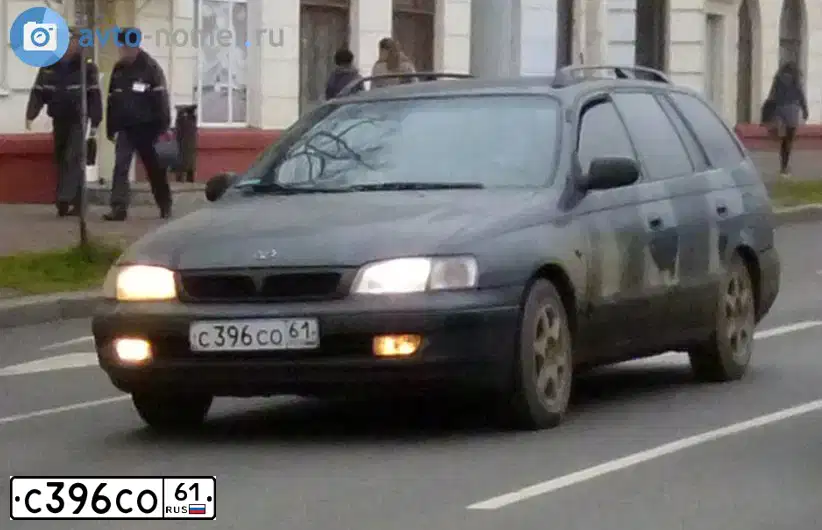 Фото автомобиля TOYOTA CARINA, 1996 — госномер С396СО61. Цвет: Т.СЕРЫЙ