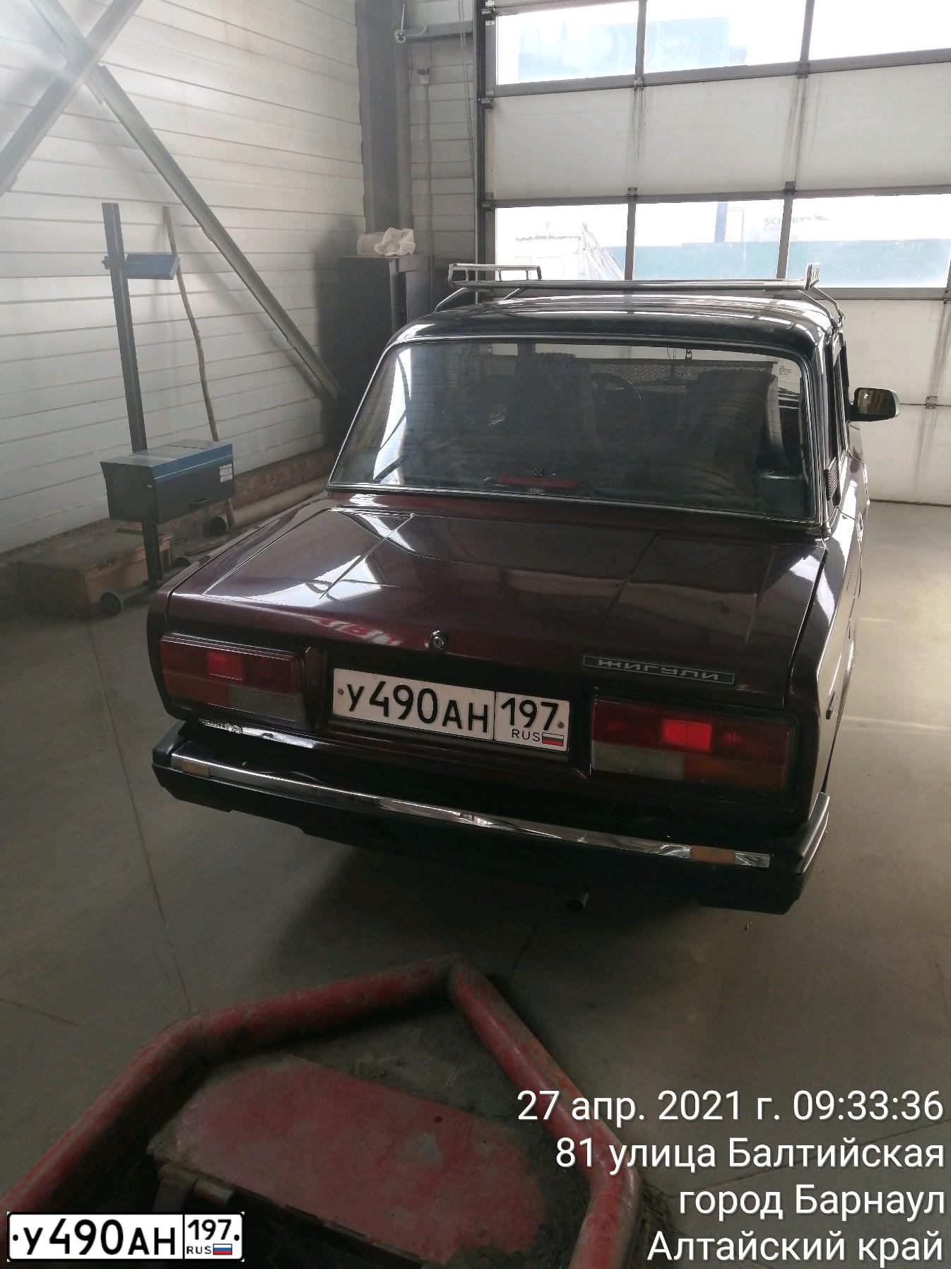 Фото автомобиля LADA 2107, 2001 — госномер В510КА122. Цвет: ТЕМНО-ВИШНЕВЫЙ