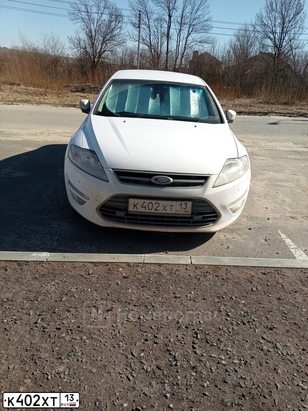 Фото автомобиля FORD MONDEO, 2012 — госномер К402ХТ13. Цвет: Белый