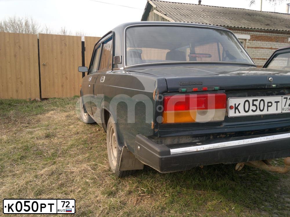 Фото автомобиля LADA 2107, 2008 — госномер К050РТ72. Цвет: Темно-зеленый