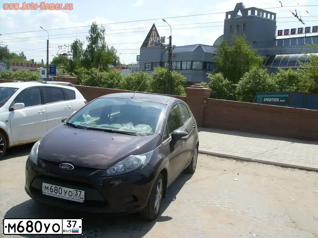 Фото автомобиля FORD FIESTA / ASPIRE, 2008 — госномер В619НХ33. Цвет: ФИОЛЕТОВЫЙ