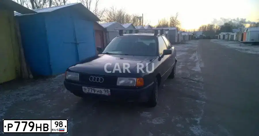 Фото автомобиля AUDI 80, 1988 — госномер Р779НВ98. Цвет: ЧЕРНЫЙ