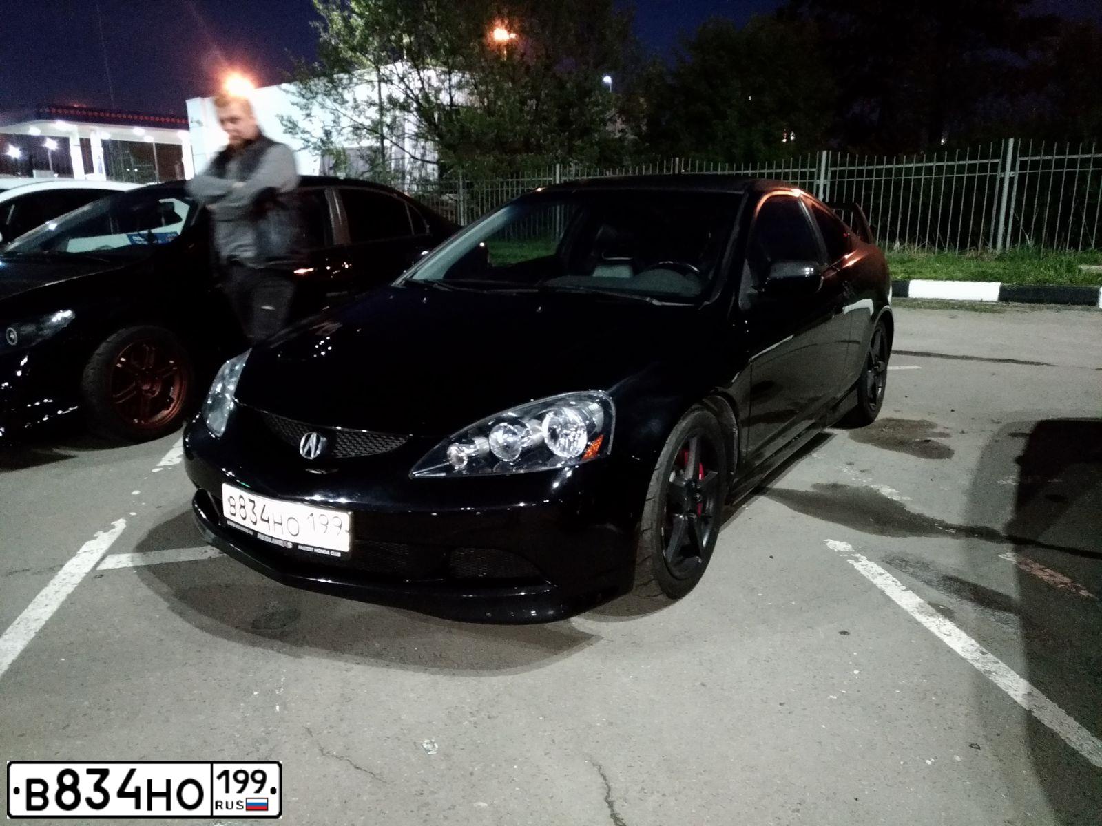 Фото автомобиля ACURA RSX, 2005 — госномер В834НО199. Цвет: ЧЕРНЫЙ