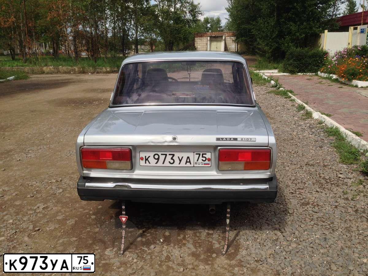 Фото автомобиля LADA 2107, 2010 — госномер К973УА75. Цвет: СВЕТЛО-СЕР.МЕТ.
