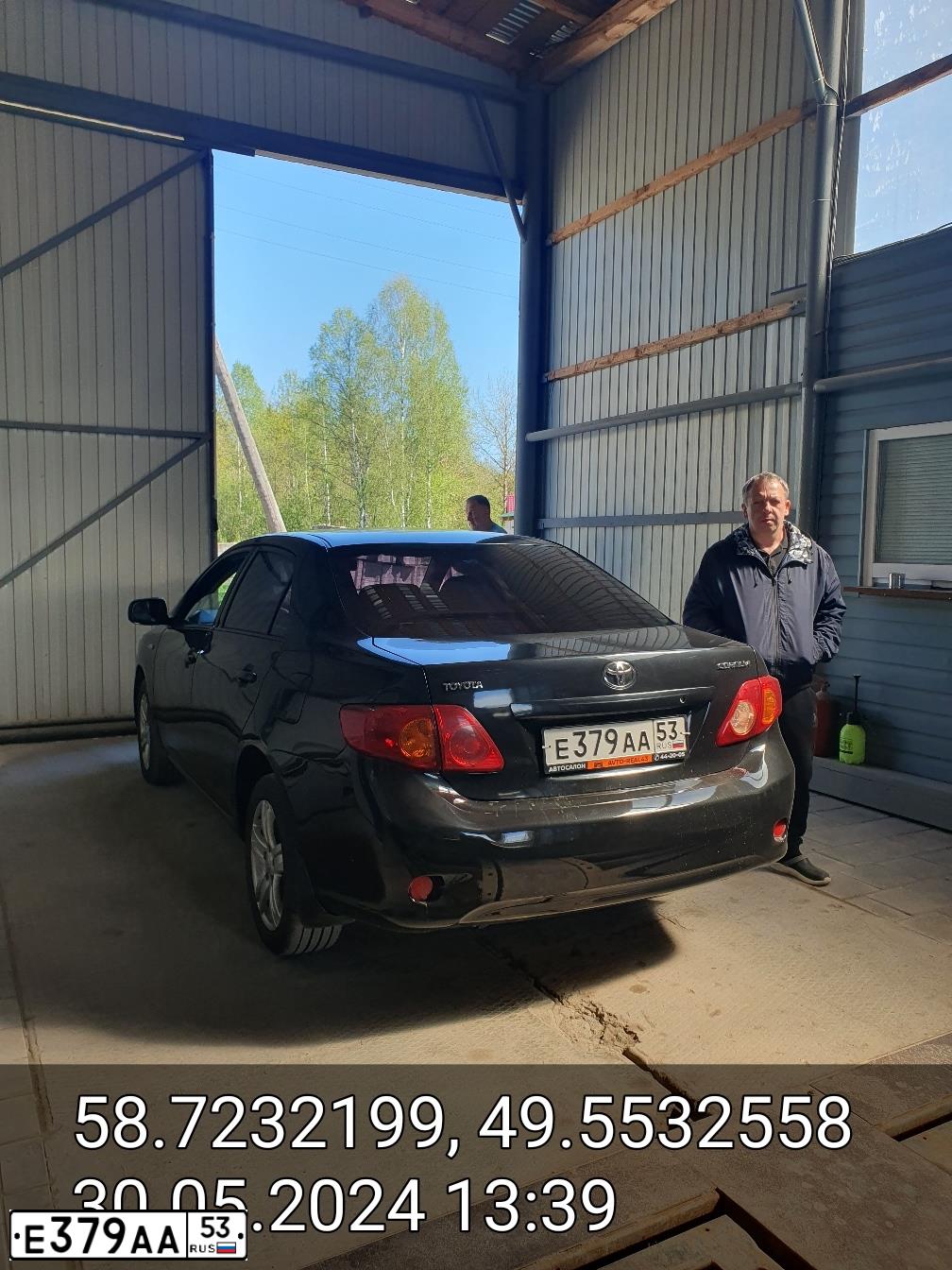 Фото автомобиля TOYOTA COROLLA, 2007 — госномер С301ТВ43. Цвет: ЧЕРНЫЙ