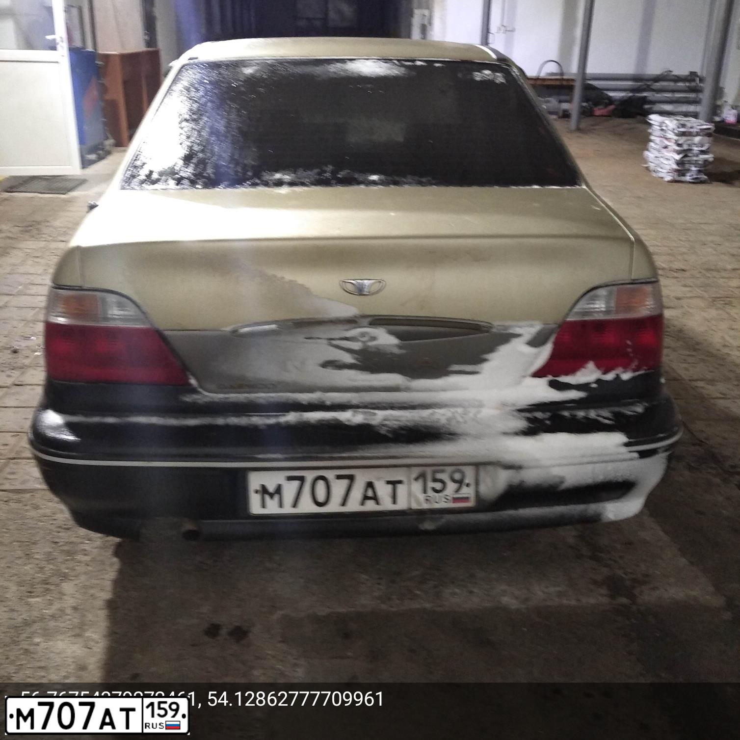 Фото автомобиля DAEWOO NEXIA, 2005 — госномер М707АТ159. Цвет: ПЕСОЧНО-БЕЖЕВЫЙ