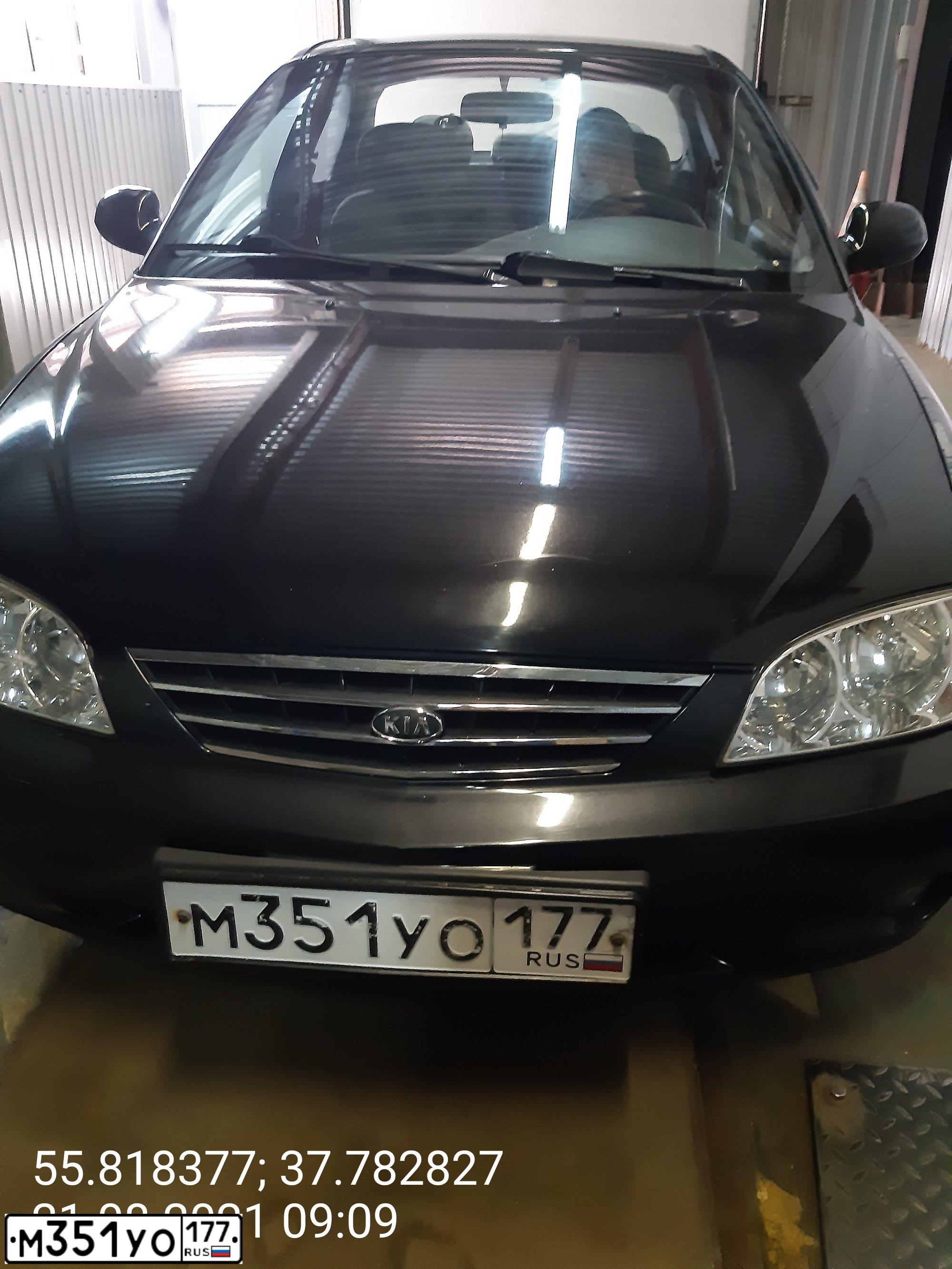 Фото автомобиля KIA SPECTRA, 2007 — госномер М351УО177. Цвет: ЧЕРНЫЙ