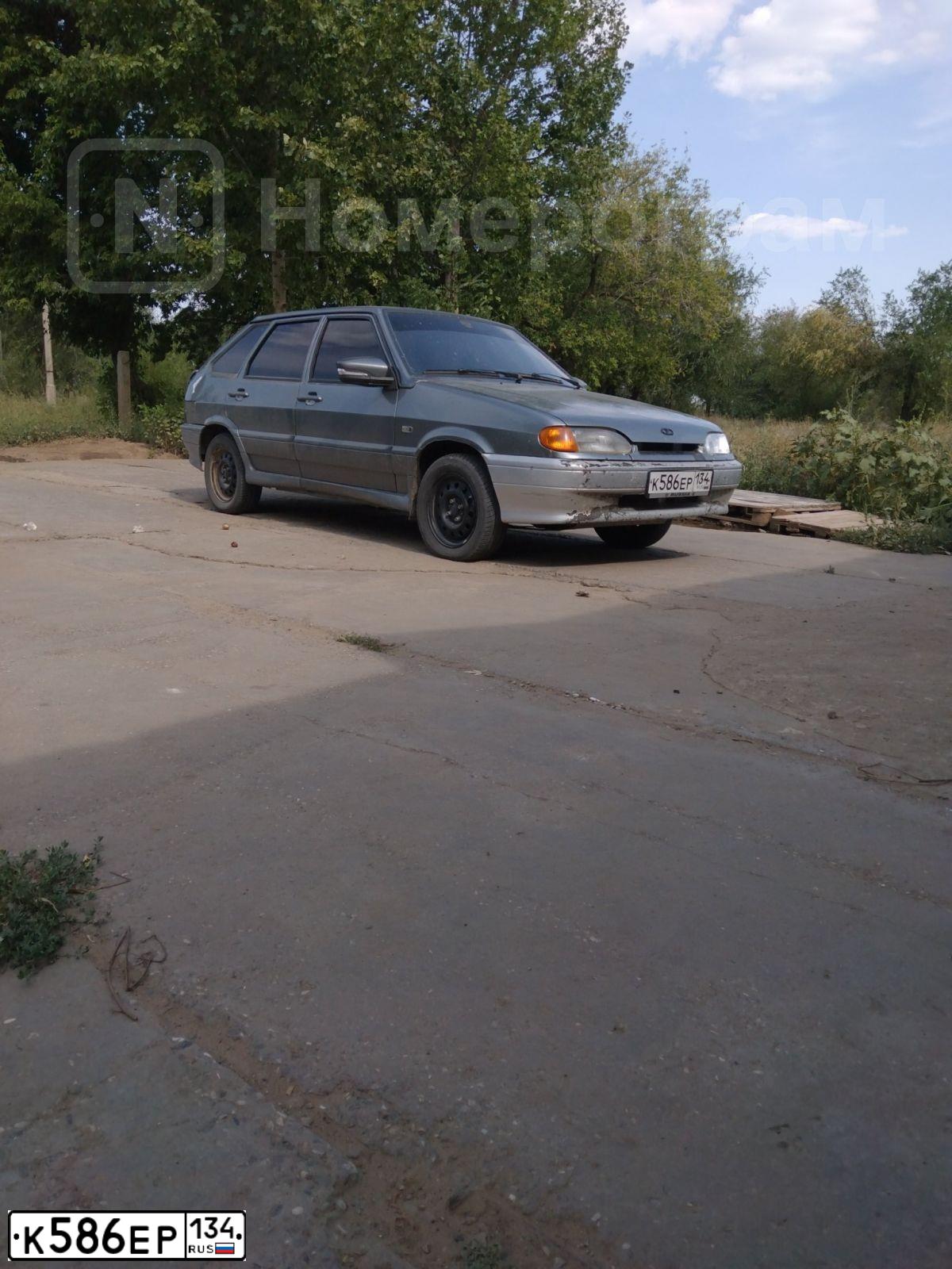 Фото автомобиля LADA 2114 SAMARA, 2005 — госномер К586ЕР134. Цвет: СЕРО ЗЕЛЕНЫЙ