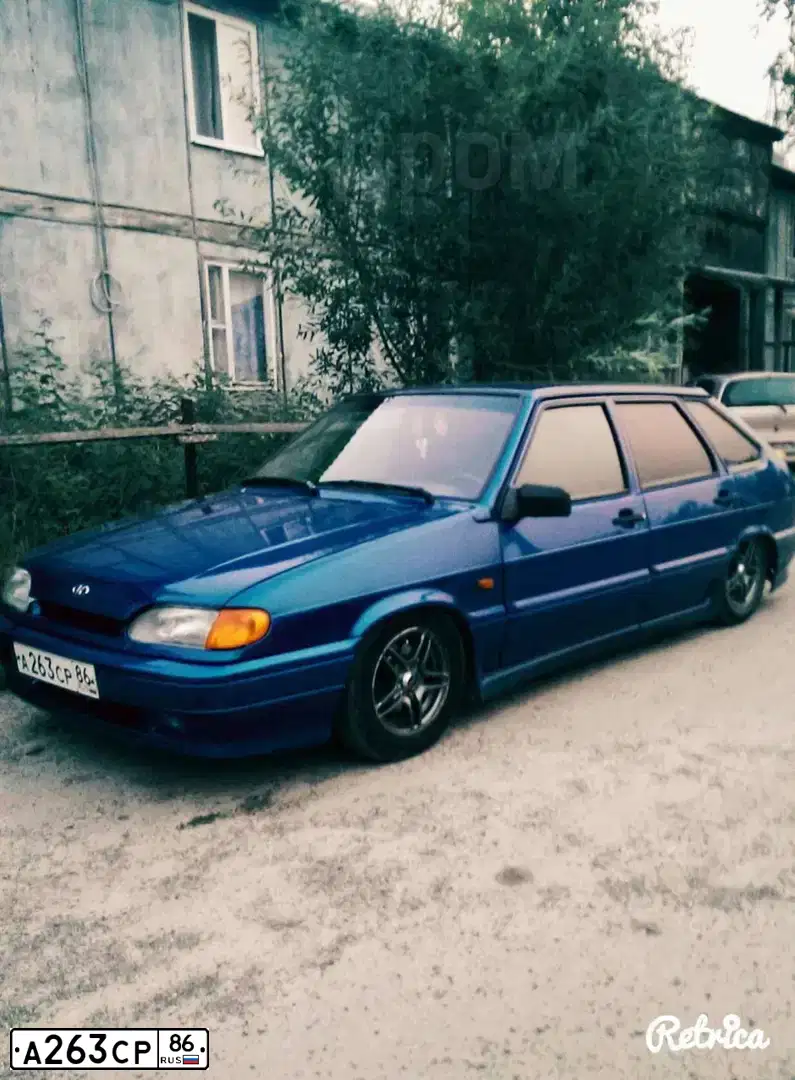 Фото автомобиля ВАЗ 21140 ЛАДА САМАРА, 2007 — госномер Е047ХК186. Цвет: синий