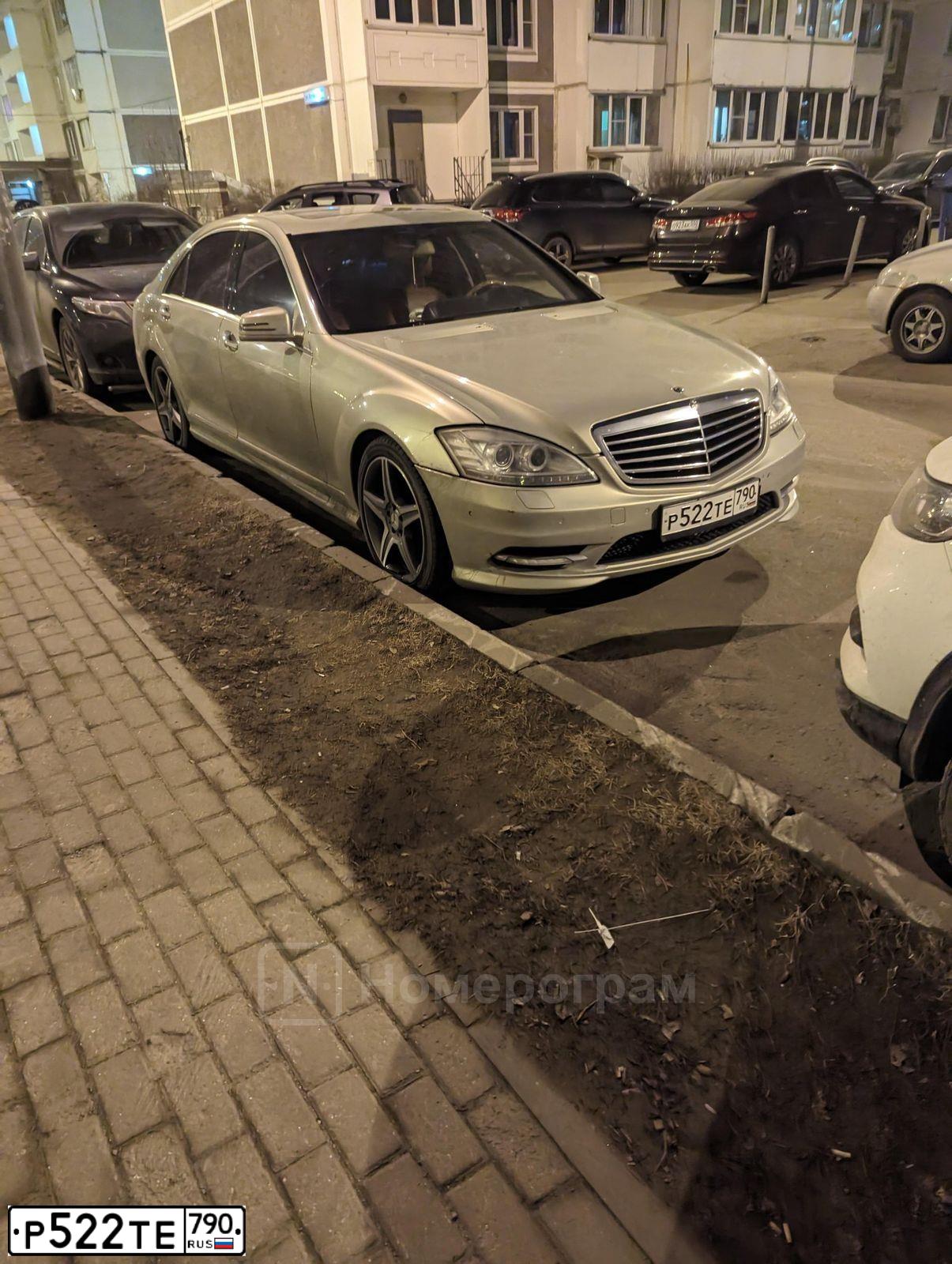 Фото автомобиля MERCEDES S-KLASSE, 2007 — госномер Р522ТЕ790. Цвет: СЕРЫЙ СВЕТЛЫЙ