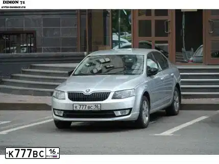 Фото автомобиля SKODA OCTAVIA, 2014 — госномер К777ВС16. Цвет: СЕРЕБРИСТЫЙ