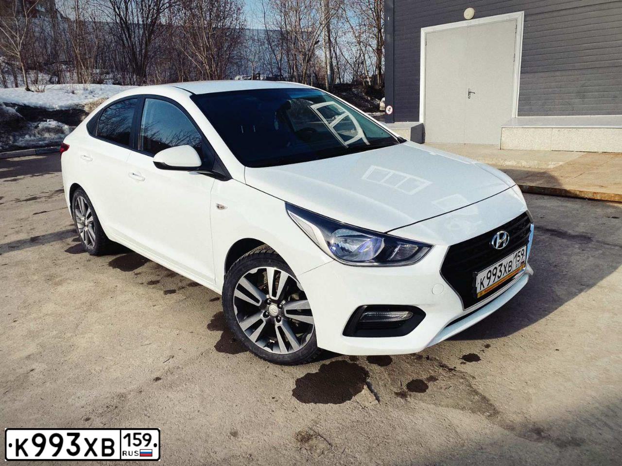 Фото автомобиля HYUNDAI SOLARIS, 2017 — госномер К993ХВ159