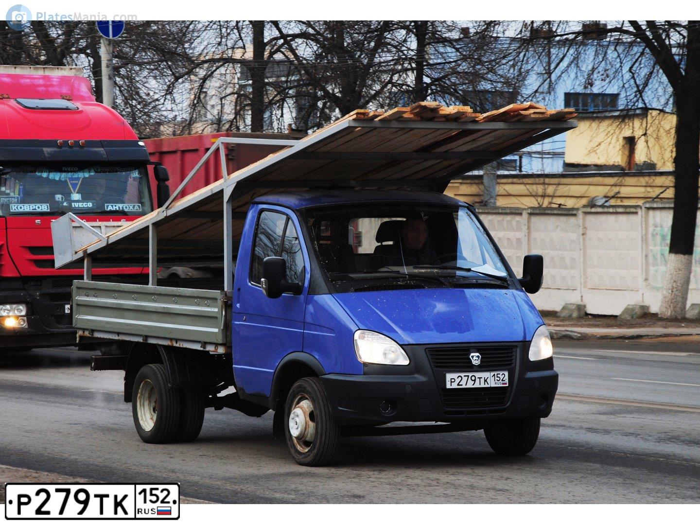 Фото автомобиля GAZ 3302 GAZEL, 2008 — госномер Р279ТК152. Цвет: СИНИЙ