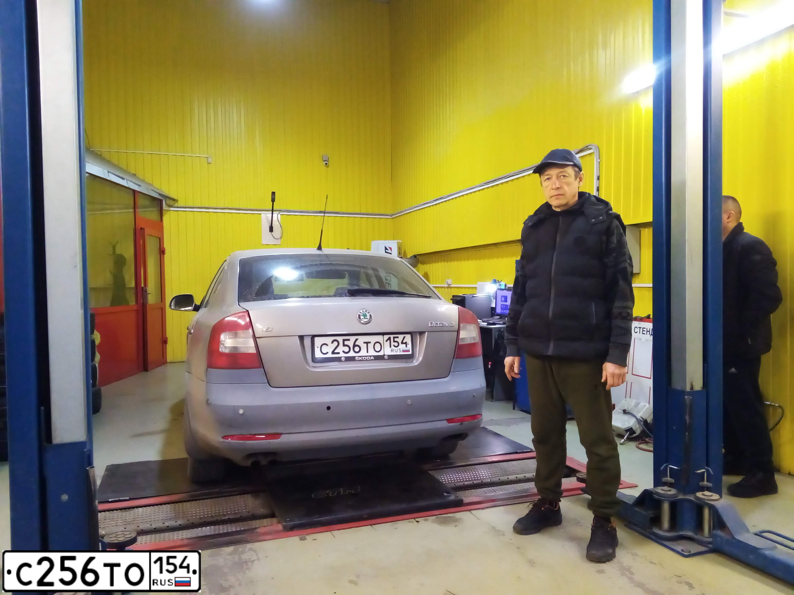 Фото автомобиля SKODA OCTAVIA, 2009 — госномер Х908ТН124. Цвет: СЕРЫЙ
