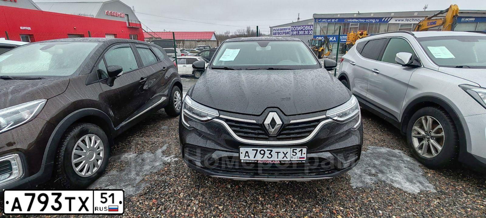 Фото автомобиля RENAULT ARKANA, 2021 — госномер В189ОВ51. Цвет: ЧЕРНЫЙ