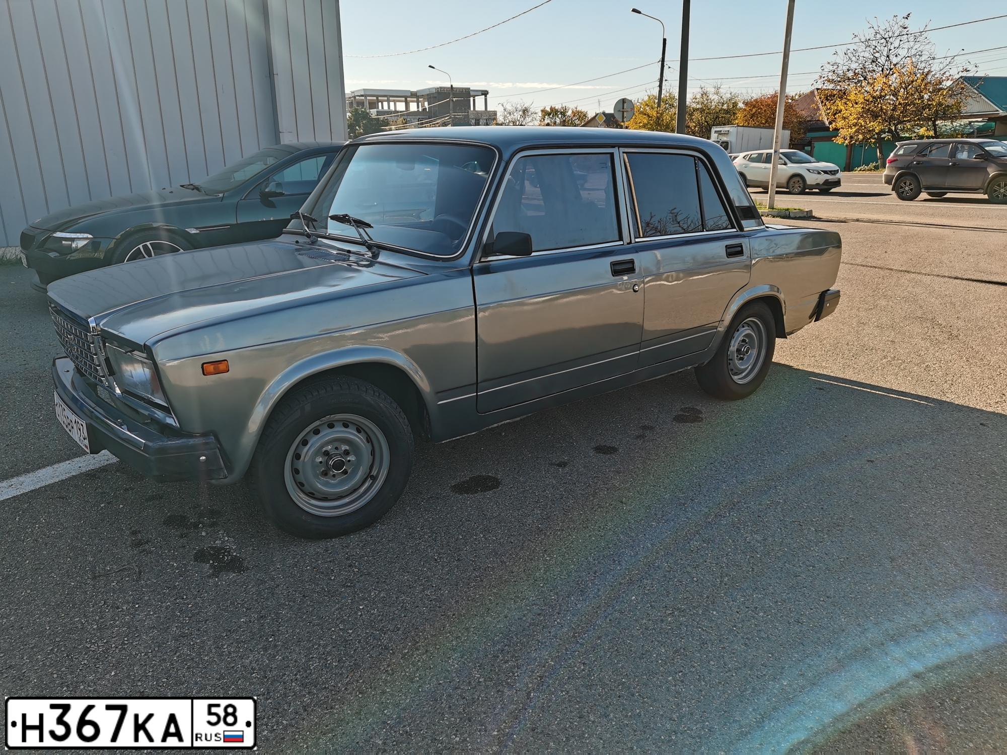 Фото автомобиля LADA 2107, 2010 — госномер О135ВР193. Цвет: Средний серо-зеленый мет.