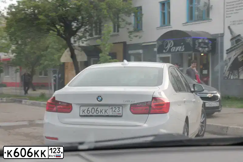 Фото автомобиля BMW SERIE 3, 2013 — госномер К606КК123. Цвет: БЕЛЫЙ