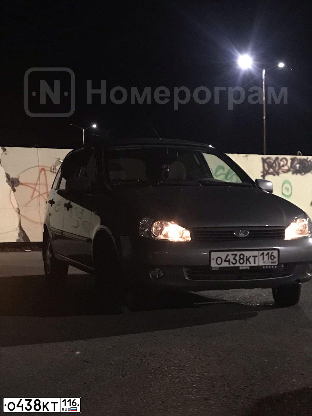 Фото автомобиля LADA 1117 KALINA, 2011 — госномер О438КТ116. Цвет: Темно-серый металлик
